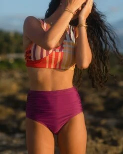 Plum Ruched High Rise Bottom