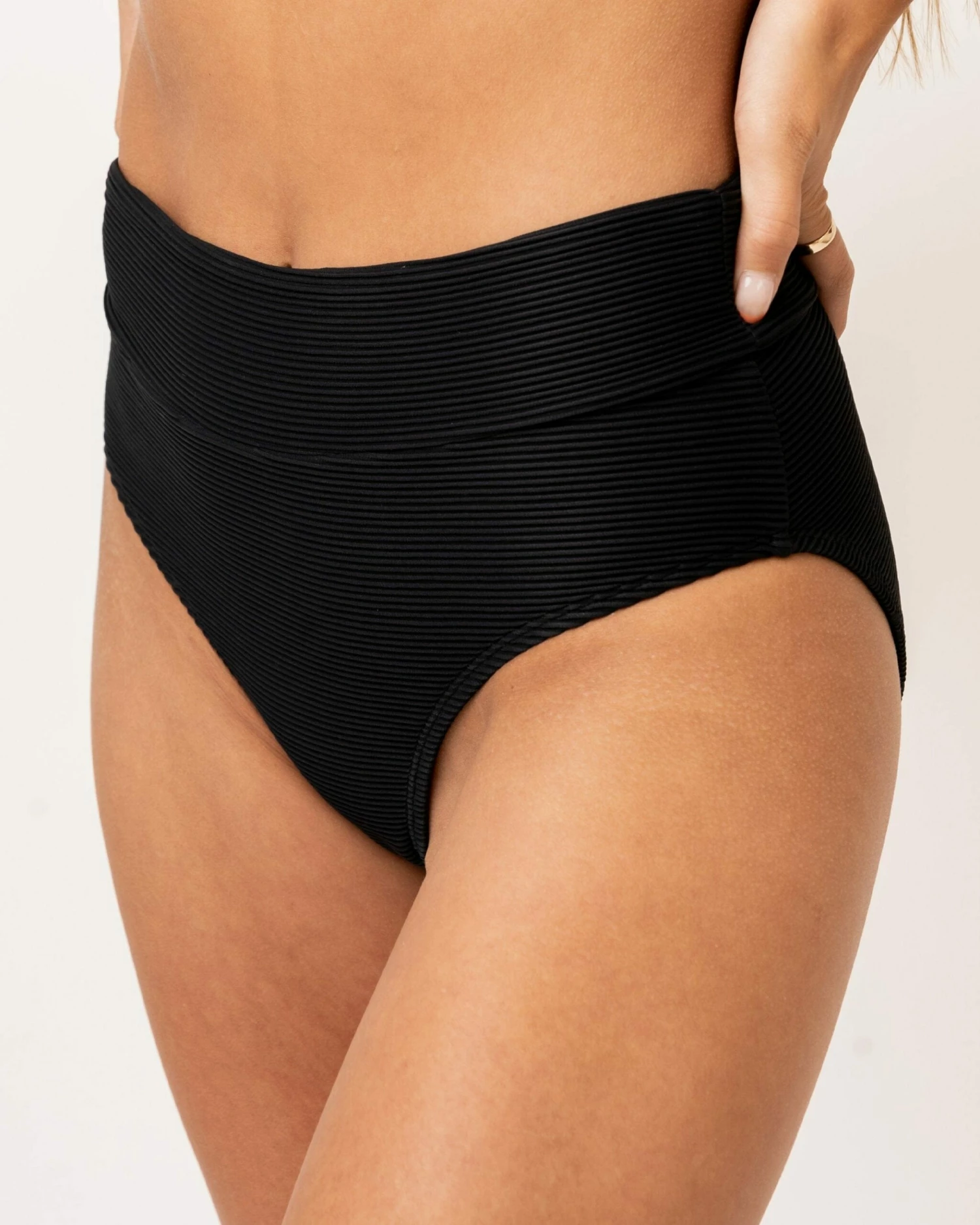 Textured Black Mid Rise Bottom - Image 6